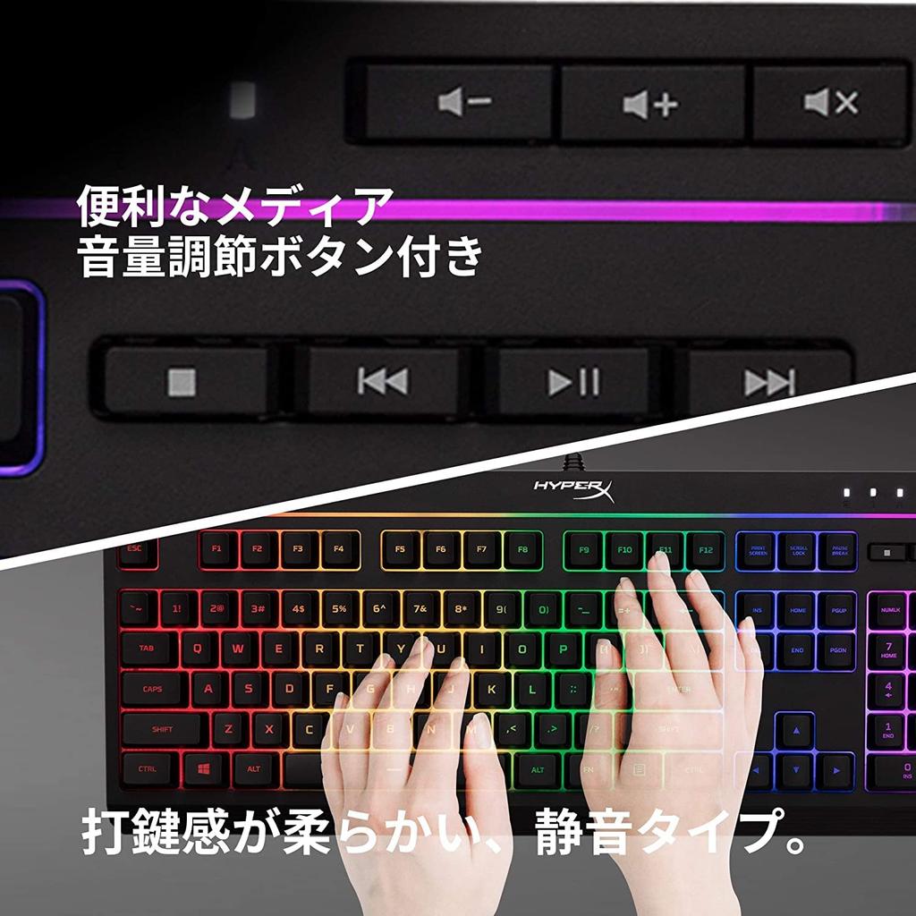[Japanese Layout] HyperX Alloy Core RGB Gaming Keyboard for Gamers, LED Backlighting, Water Resistant, 2-Year Warranty (HX-KB5ME2-JP) (4P4F5AJ#ABJ)