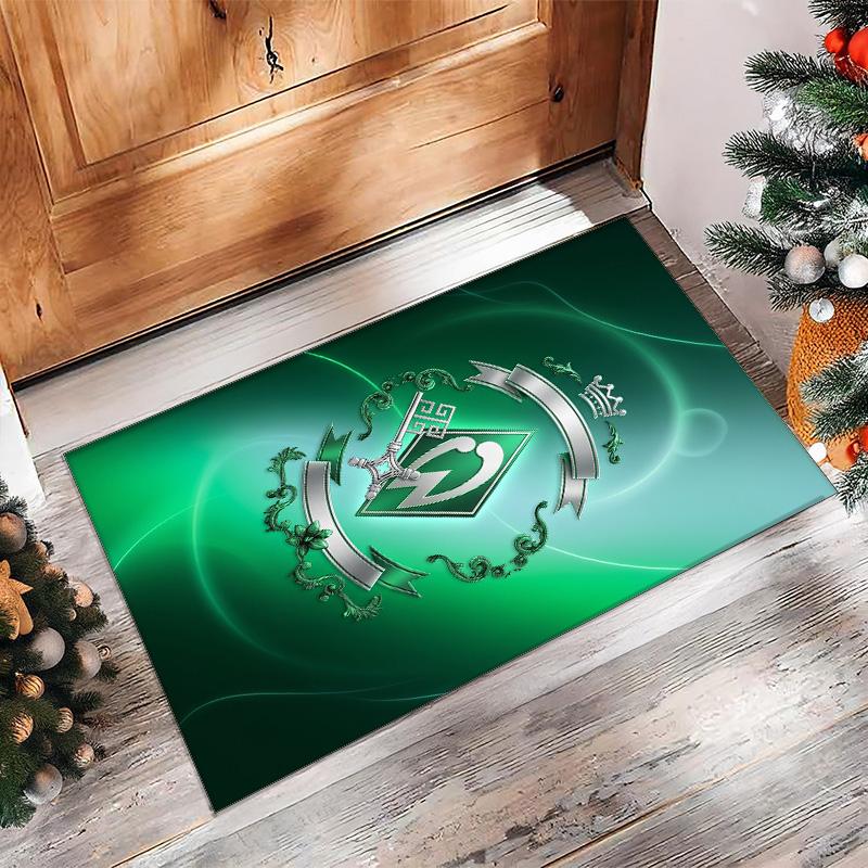 Tappeto in Velluto di Cristallo con Stampa Calcio Werder Bremen, Comodo Assorbente d'Acqua Antiscivolo Tappeto per Pavimenti Interni