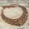 Collana con pietra preziosa grezza in conchiglia di abalone, collana in rame elettroformato, collana con catena regolabile, collana boho fatta a mano, gioielli in rame per regalo