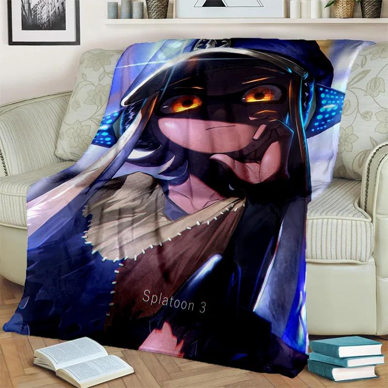 Cartoon PC Gamer 3D Games Splatoon Blanket,Soft Throw Blanket for Home Bedroom Bed Sofa Picnic Travel Office Cover Blanket Kids