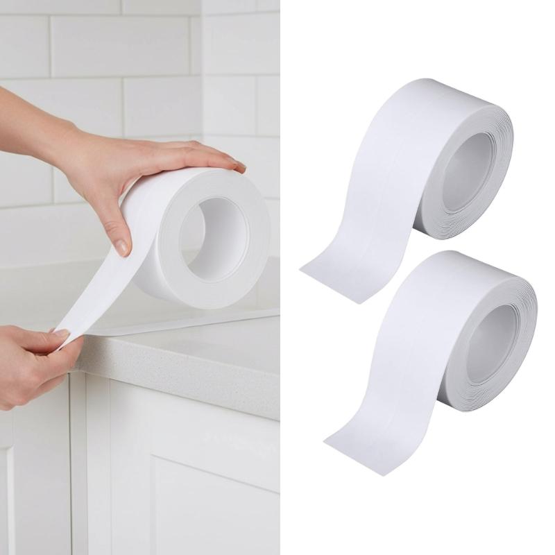 Balení 2 ks PVC páska na zásuvky Stick & Stay Vlhkotěsná vrstva Kůže & Lepidlo Páska na skříně pro nábytek & Skladování
