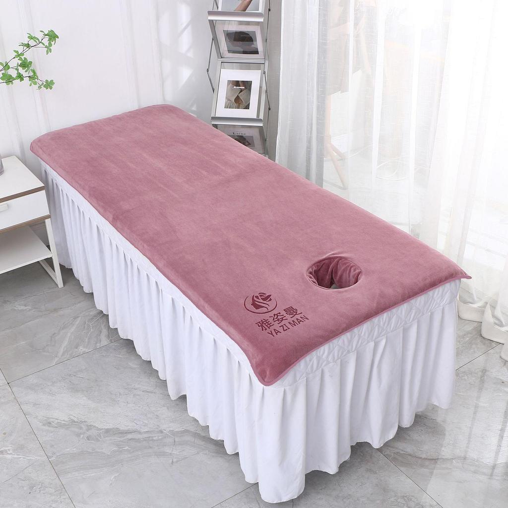 Thick Absorbent Beauty Salon Bath Towel Massage Bed Sheet with Hole, Logo-Ready, 80x190cm