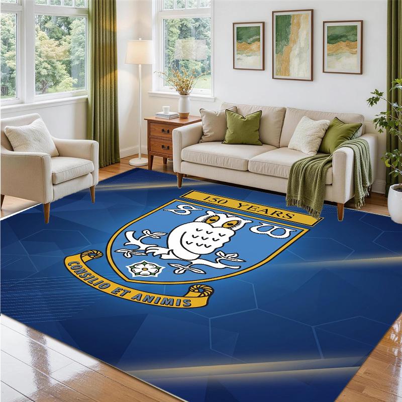 Sheffield Wednesday Design Crystal Velvet Rug Soft Decorative Mat for Bedroom Entrance