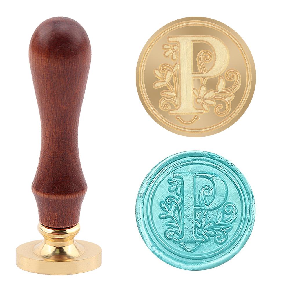 

Letter M, S, W, A, P, K, B, E Wax Seal Stamp with Wooden Handle, Medieval Traditional Initial Alphabet Brass Head Letter Stamps