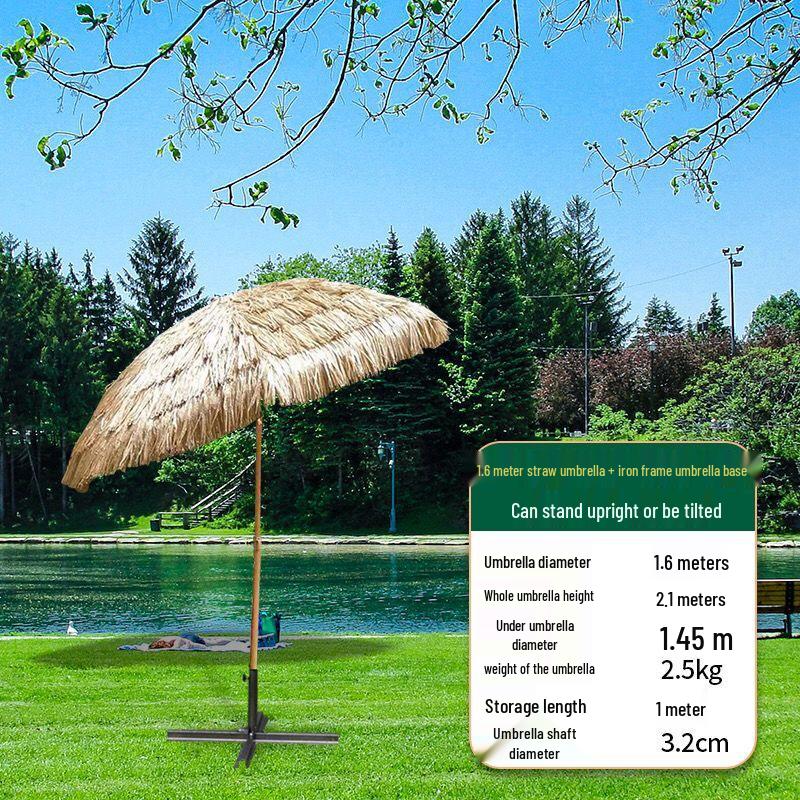 Imitation Thatch Outdoor Sunshade Umbrella - Garden, Courtyard, and Photography Decor Prop