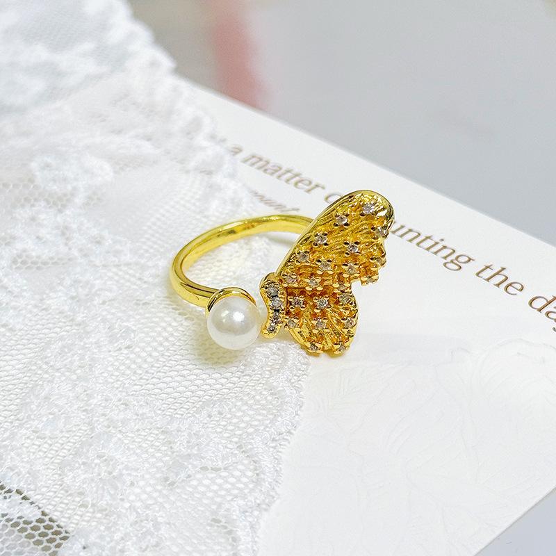 Medieval Vintage Butterfly Series Zir*****Pen Ring Personalized Retro Niche High-End Ring