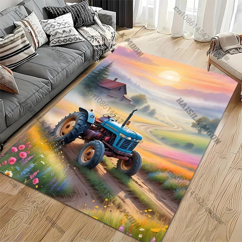 

Morning Farm Tractor Pattern Rug Carpet for Living Room Bathroom Mat Creative Doormat Carpet for Bedroom Decor Play Mat 40x60cm