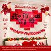 Chinese Style Engagement Decoration Set - KT Board Background, Simple and Elegant Table Setting for Living Room