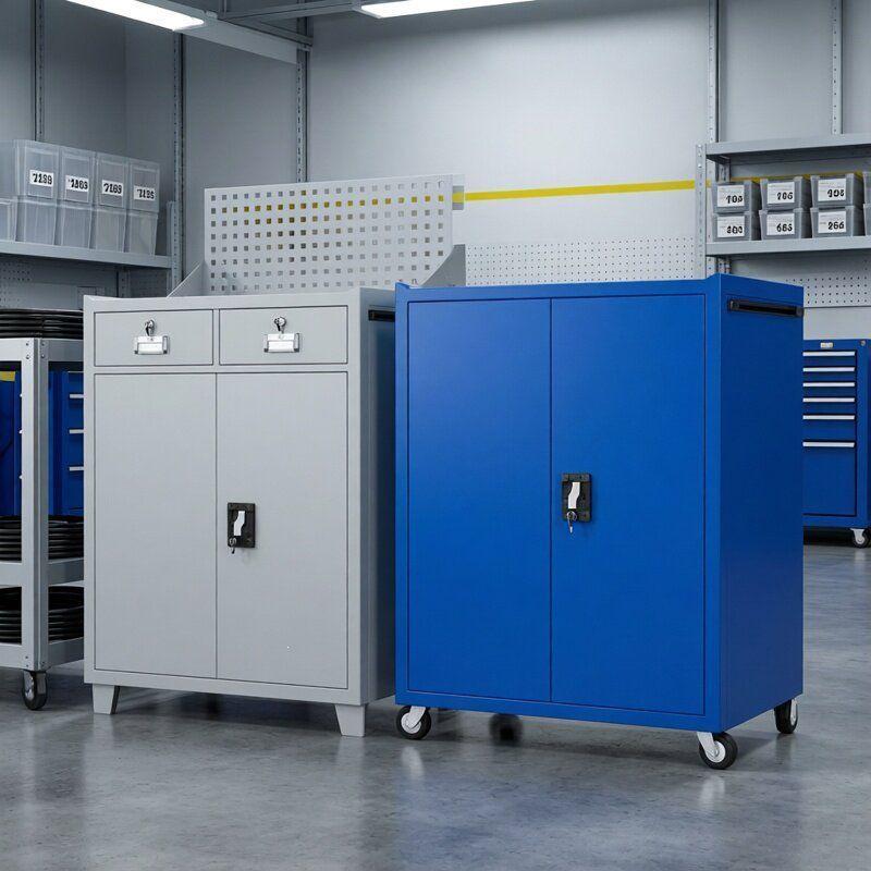 Heavy Duty Metal Tool Cabinet with Thickened Drawers for Auto Repair and Warehouse Storage