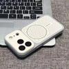 Applicable to iPhone17PROMAX mobile phone case honeycomb two-color breathable heat dissipation magnetic suction mesh case Apple 16/15 hard