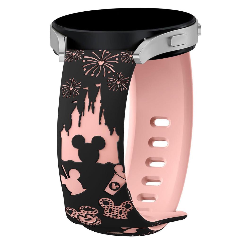 Compatible Silicone Sports Strap for Samsung, Huawei, Galaxy Watch 5 & 6 - 3D Laser Engraved Style.