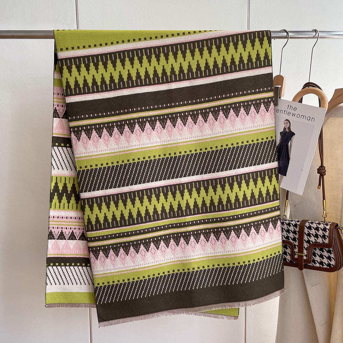 

Осень, Зима И Зимний Утепленный Холодный Шарф Шаль Теплый Шарф из Имитации Кашемира Женский 190*65 зелёный