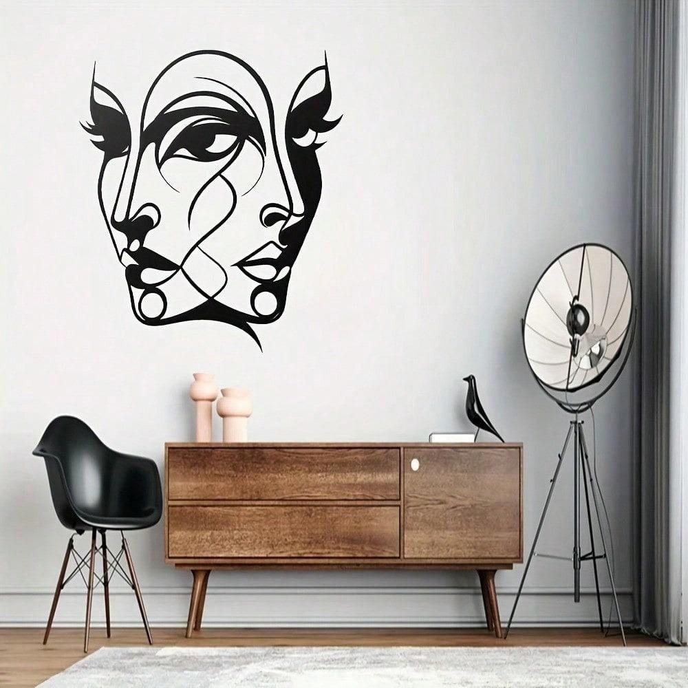 1 Piece Of Classic Abstract Female Face Metal Wall Art, An Original Pattern Sculpture, An Elegant Wall Decoration
