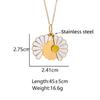 Handmade Glaze Oil Chrysanthemum Pendant Titanium Steel Daisy Necklace  Female Lady Girl
