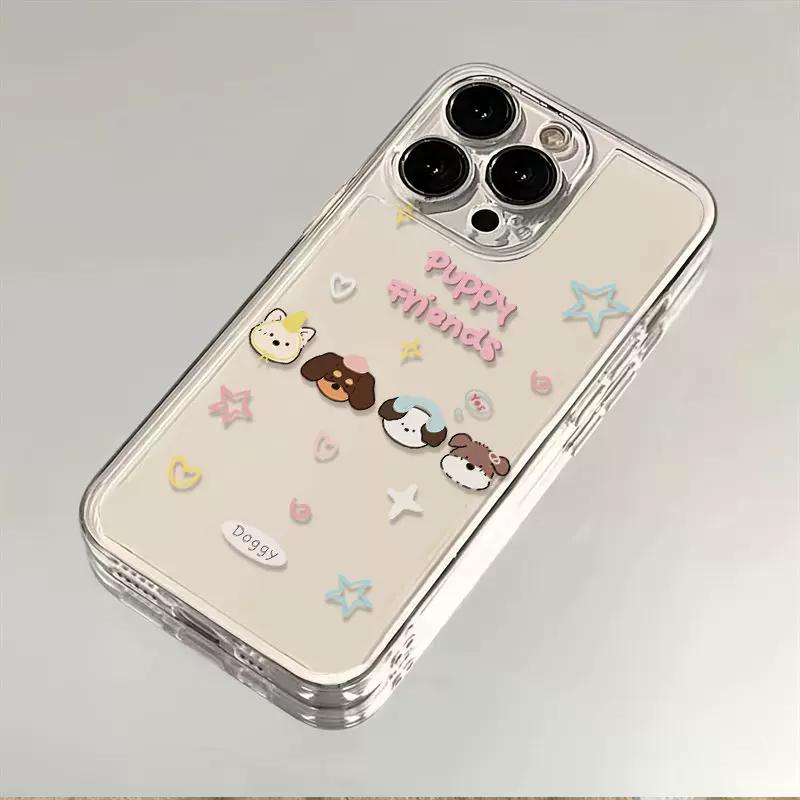 

Puppy Friends Clear Phone Case for iPhone 15/14/13/12 - Cute Cartoon Dog Cover XIAOMI 17 Ultra різнокольоровий