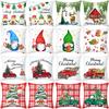 Pattern Of Santa Claus' Car And House Throw Pillow Cover With Short Plush Print For Living Room Sofa Decoration Cushion Cover