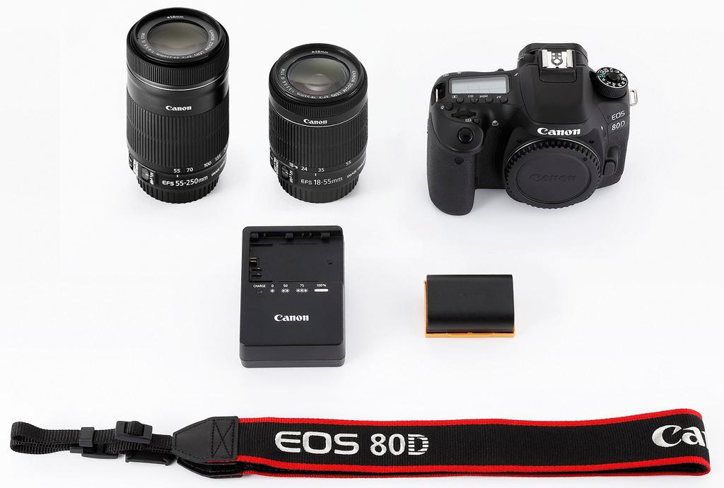 Canon Digital SLR Camera EOS 80D Double Zoom Kit IS IS STM Included EF-S18-55 STM/EF-S55-250 EOS80D-WKIT