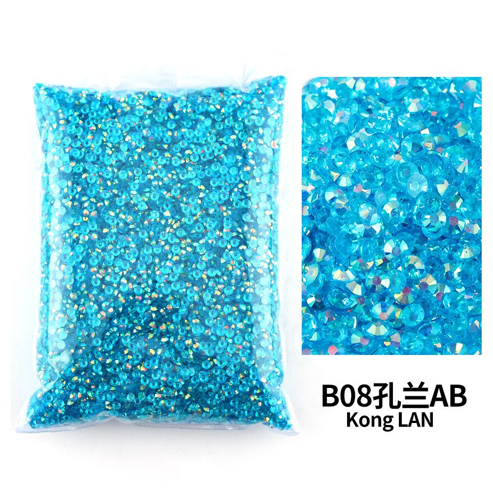 Wholesale Bulk Resin Rhinestone Jelly Color AB transparent AB 2mm,3mm,4mm,5mm,6mm Facets FlatBack Nail Art Garment Decoration