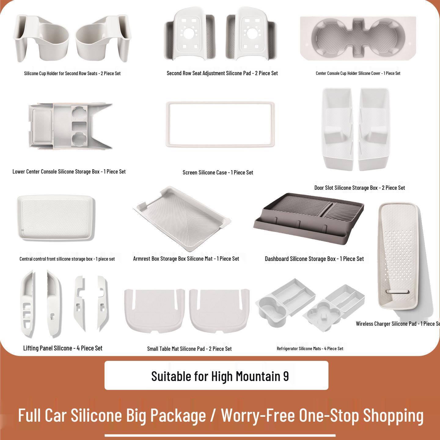 Wey Gaoshan 7/8/9 Armrest Box Refrigerator Silicone Organizer