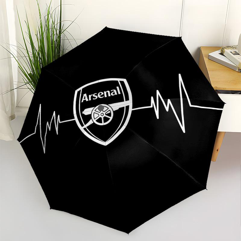 Arsenal Football Club Crest Automatic Umbrella Compact 8-Rib Lightweight Foldable Design Perfect for Outdoor Adventures Outdoor Accessory