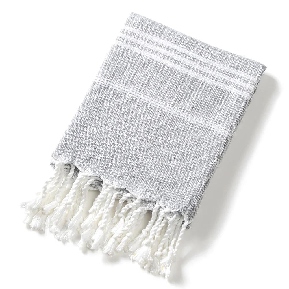 Oversized 36x71" Turkish Beach Towel, Highly Absorbent Quick Dry Peshtemal, Sand Free Striped Hammam Towel for Adults & Travel