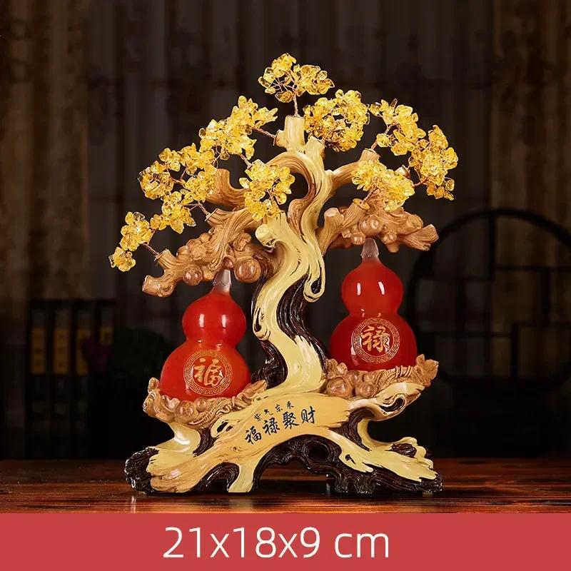 Statue de gourde Feng Shui en résine, arbre porte-bonheur de style chinois, décoration d'intérieur, cadeaux de mariage