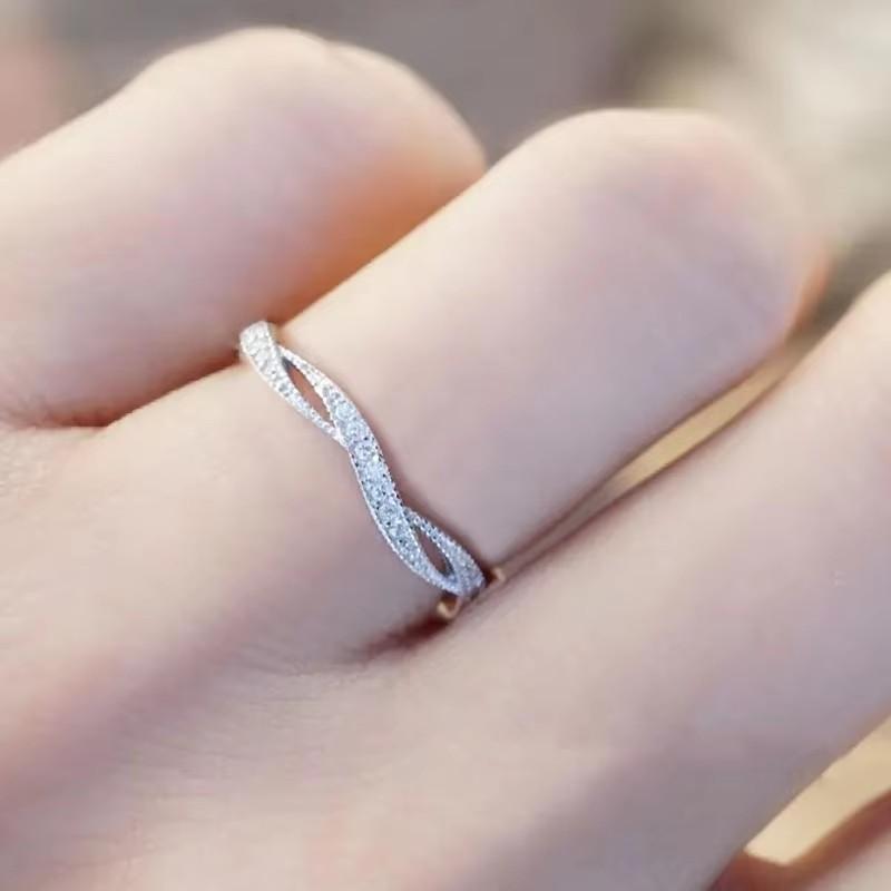 

Простые стильные извилистые кольца Huitan с блестящими кубическими цирконами, изысканные темпераментные аксессуары для пальцев, модные свадебные украшения 6