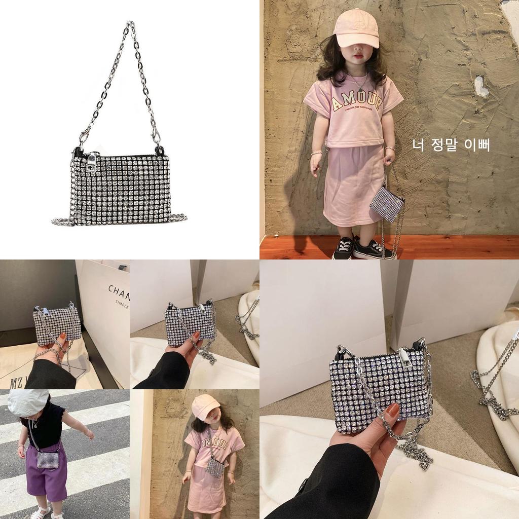 Miniature Stylish Girls Handbag With Sparkling Rhinestones Perfect For Kids