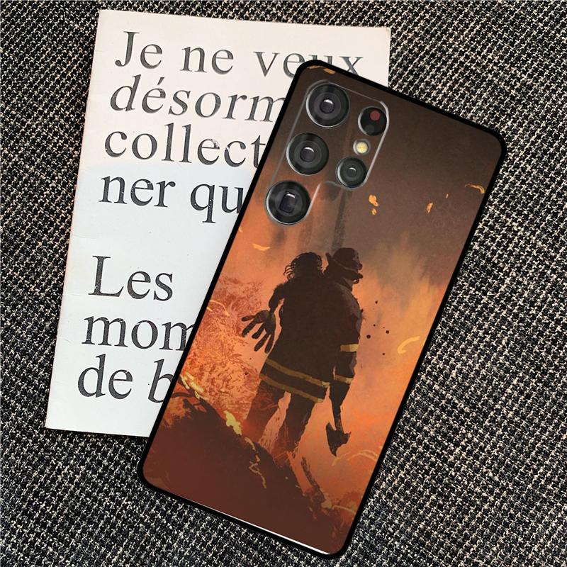 Cool Firefighter Heroes Fireman Case For Samsung Galaxy S25 Ultra S21 S22 S23 S24 Ultra S9 S10 S20 Plus S25 FE Back Cover