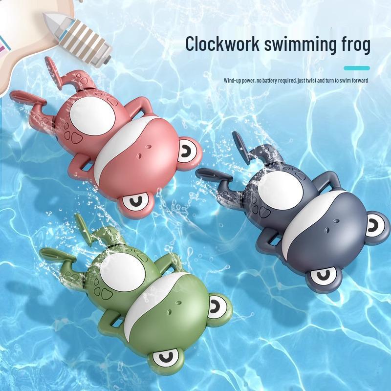 Wind-up Little Green Frog Baby Bath Toy for Infants and Kids Green Frog Wind-up Bag
