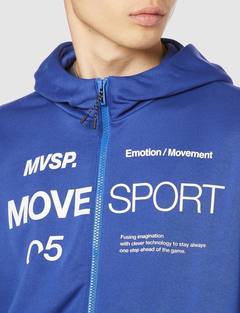 Sweat Descente Light Smooth Sweatshirt Full Zip Hoodie Stretch Training Running DMMWJF20 BL M [Move Sports] (DMMWJF20)