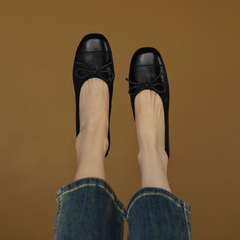 

Ретро туфли-лодочки женские туфли на плоской подошве универсальные супермягкие балетки 40 чёрный