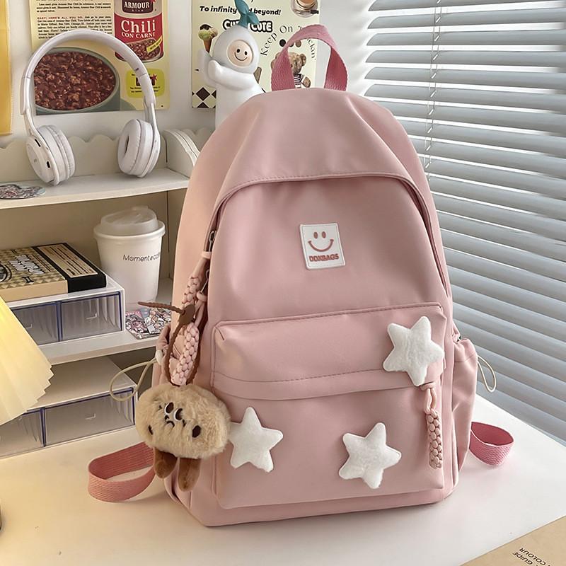 Stylish Unisex School Backpack With Water-resistant Nylon Fabric And Air Cushion Straps