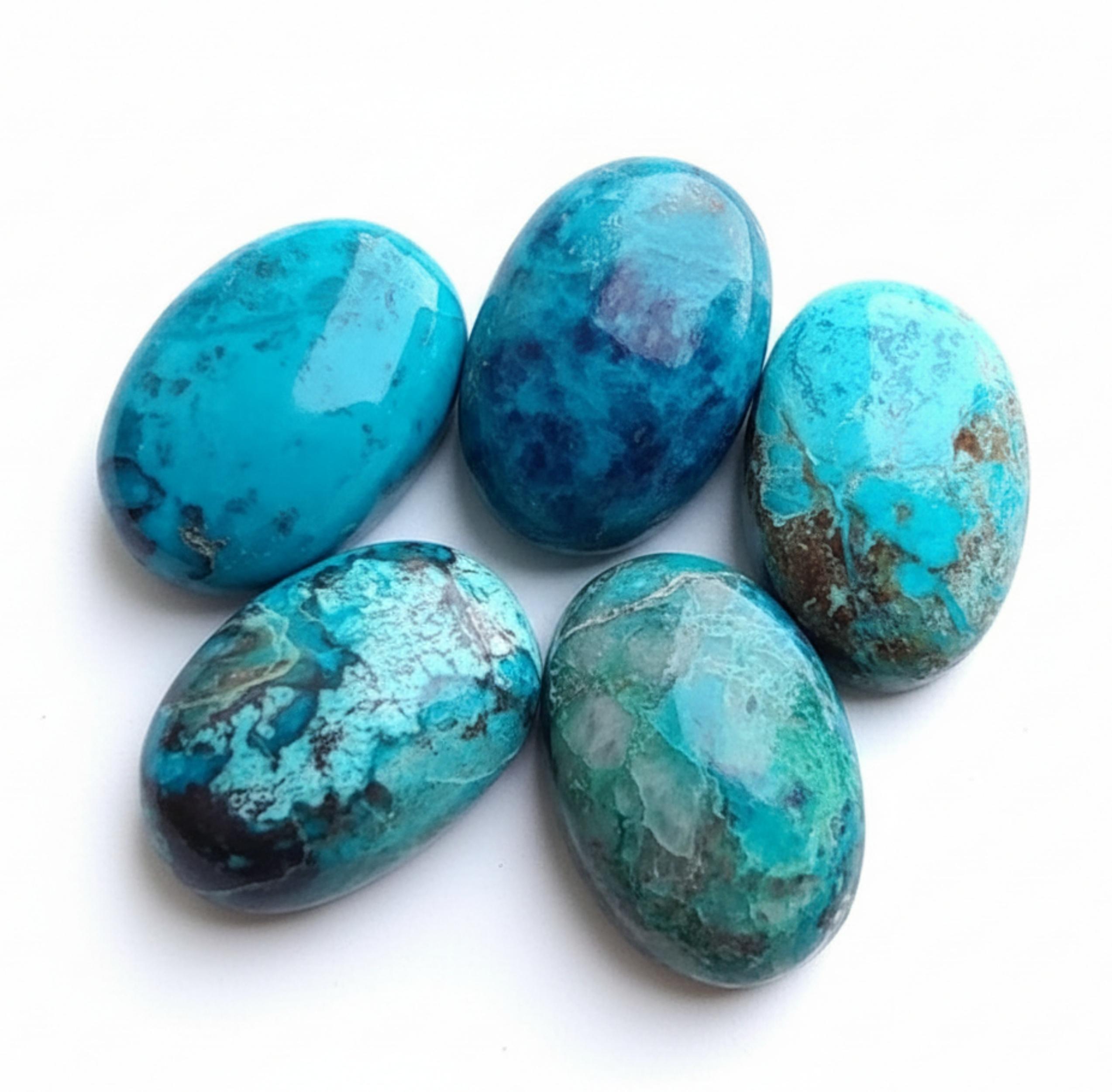 

Натуральные камни хризоколлы: Овальные сине-зеленые кабошоны, размеры на заказ 5x7mm синий