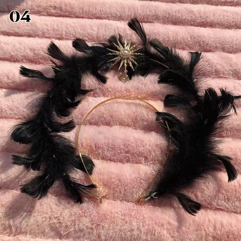 

White Angel Elf Wings Feather Headband Lolita Goddess Halloween Christmas Costume Women Girls Dress Up Props Party Decoration
