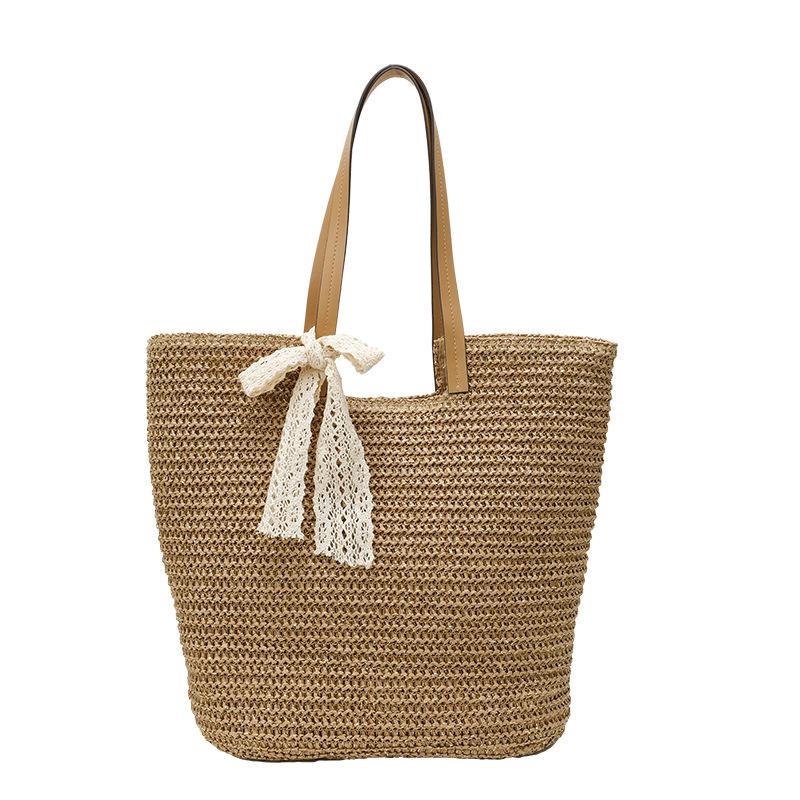 Summer New Seaside Vacation Style Leisure Beach Bag Women's Versatile Large-capacity Woven Tote Bag
