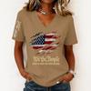 Women's Fashion Casual Short-Sleeve Printed V-Neck Pullover Top