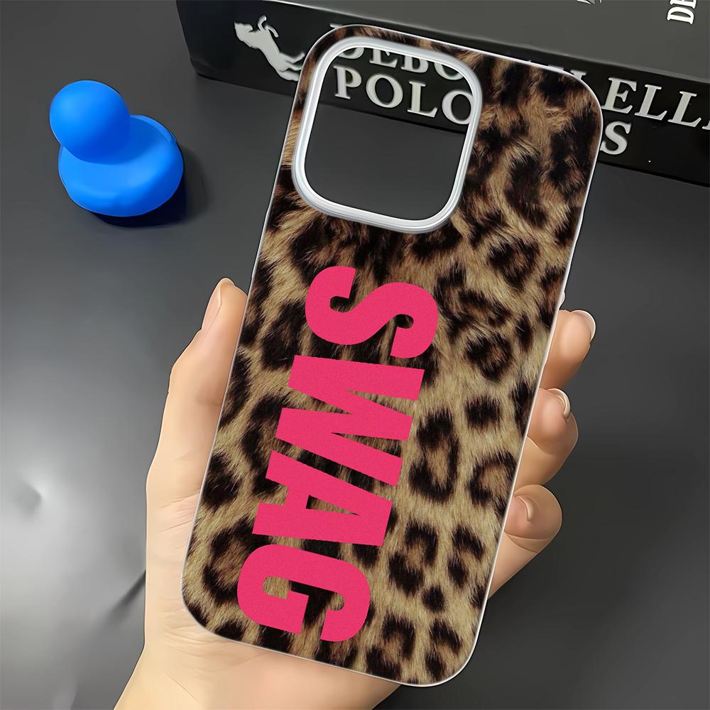 SWAG Add Leopard Print Phone Case For IPhone 17 Case IPhone 16 Pro Max 11 15 14 12 17 Pro Max 7 8 Plus Air Silicone Soft Cover