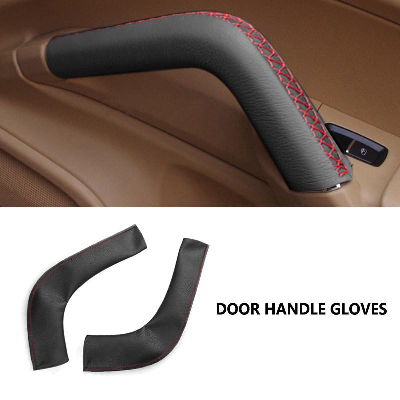 Für Porsche Cayenne 2011 2012 2013 2014 2015 2016 Handgenähtes Auto-Tür-/Mittelarmlehnen-Griff-Mikrofaserkleder-Abdeckungsverkleidung