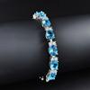 New Luxury SKY Blue Color Oval Bracelet Bangle for Women Anniversary Gift Jewelry Wholesale S6114