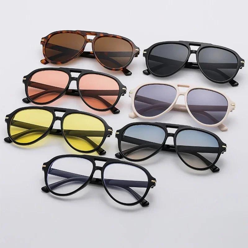  Square Pilot Shades Sunglasses Women Retro Red Vintage Double Bridge Sun Glasses Unisex Driving Eyewear