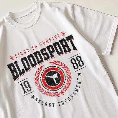 T-shirt retrò Bloodsport Anni '80 '90 Regalo nostalgico per lui e per lei