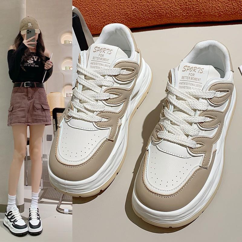 

Mixed Colors Med Heel Sneakers for Women 2024 New Hot Sale Winter Lace-up Ladies Shoes Short Plush Pu Women s Vulcanize Shoes
