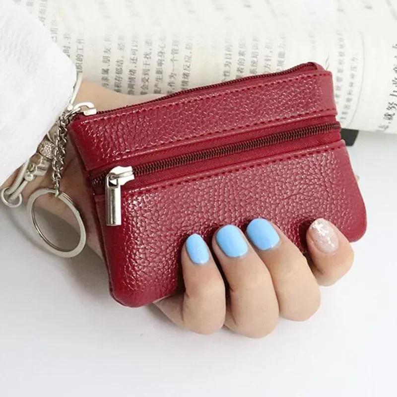 PU Deri Bozuk Para Cüzdanları Kadın Küçük Bozuk Para Para Çantaları Cep Cüzdanları Anahtarlık Kılıfı Mini Fonksiyonel Kılıf Fermuarlı Kart Cüzdanı