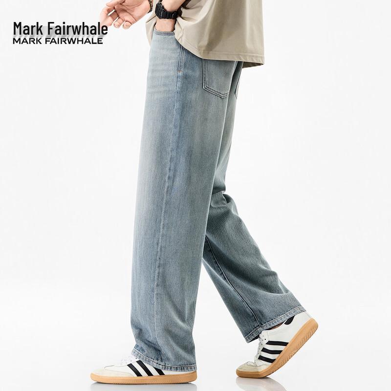 Mark Hua Fei Men's Tencel Blend Loose Straight-Leg Jeans