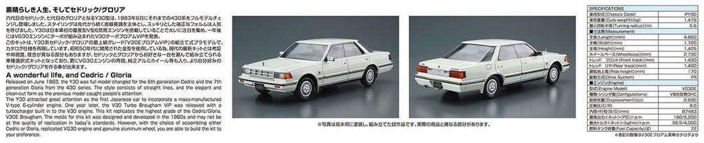 Aoshima Bunka Kyozai Maßstabsmodellauto Serie 58 Nissan Y30 4HT V30E Brougham VIP 1983 Kunststoffmodell 1/24 Nr. Cedric/Gloria