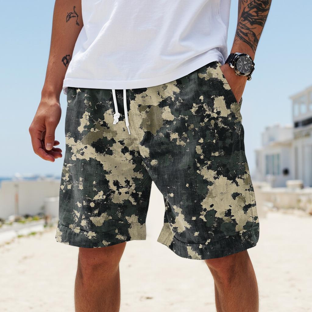 Męskie letnie, duże, swobodne, luźne spodnie sportowe, szorty plażowe