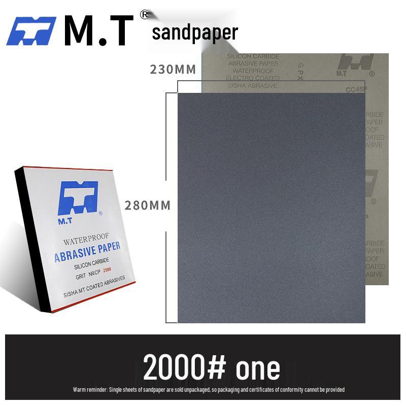 MT CC45p Black Sandpaper, 1000-5000 Grit, Dry/Wet Use for Woodworking, Furniture, Rosewood