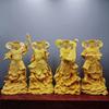 4pcs/set Boxwood Collection Chinese Brass Carvings of the Four Heavenly Kings Buddha Statues Solid Wood Carvings