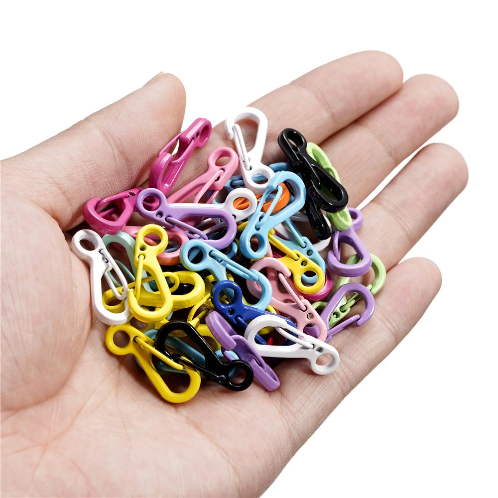 10pcs/bag Colorful Solid Color Spring Metal Clasps Hook Keychain Bag Buckle Connector For DIY Jewelry Making Handcrafts Findings